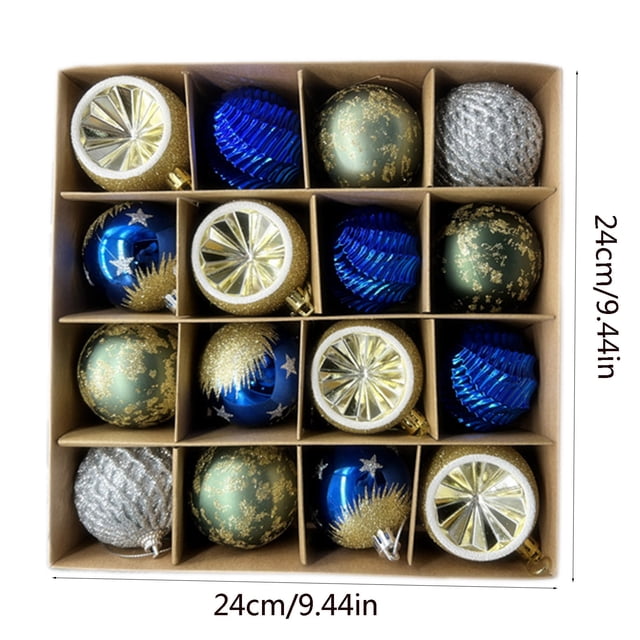 Pompotops 16PCS Christmas Tree Ornament Pendant Party Supplies Tree Hanging Plastic Ball Clearance