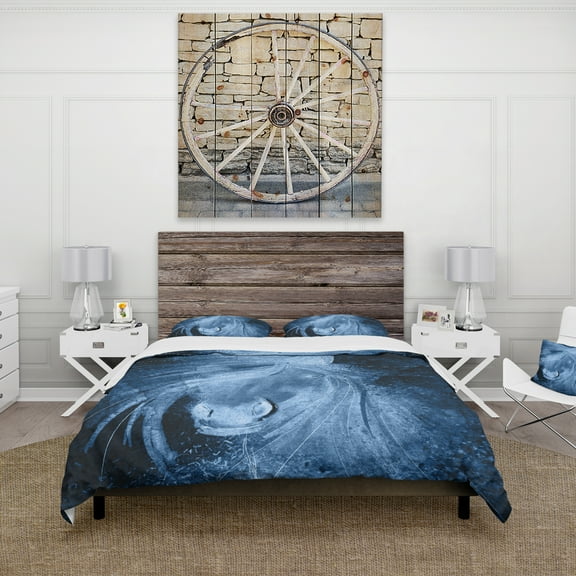 Designart 'Farmhouse Horse XII' Farmhouse Duvet Cover Set