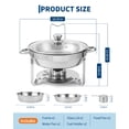 thumbnail image 2 of Ensemble de Buffets pour Réchauds, 2 Pcs Ou 4 Pcs, Plats Ronds pour Réchauds et Réchauds Alimentaires avec Couvercle en Verre Transparent – Acier Inoxydable Poli – Bord Doré / Bord en Acier Inoxydable, 2 of 8