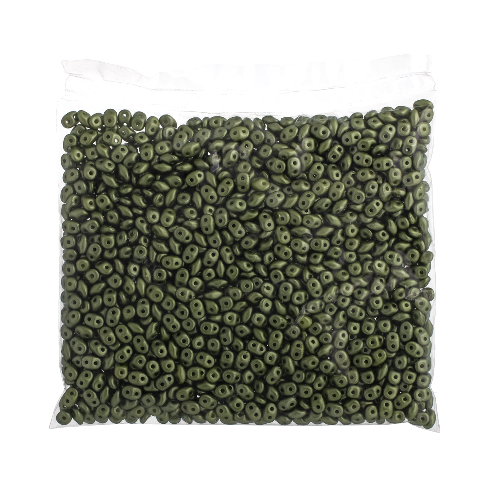 John Bead 100g Czech Glass Superduo 2-Hole Beads 2.5x5mm Pastel Olivine