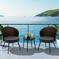 thumbnail image 1 of Costway 3PCS Patio Rattan Bistro Furniture Set Cushioned Chair Table Garden, 1 of 9