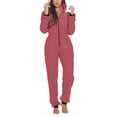 thumbnail image 2 of Aunavey Women One Piece Fleece Pajamas Jumpsuit Hooded Fuzzy Warm Romper Sleepwear, 2 of 5