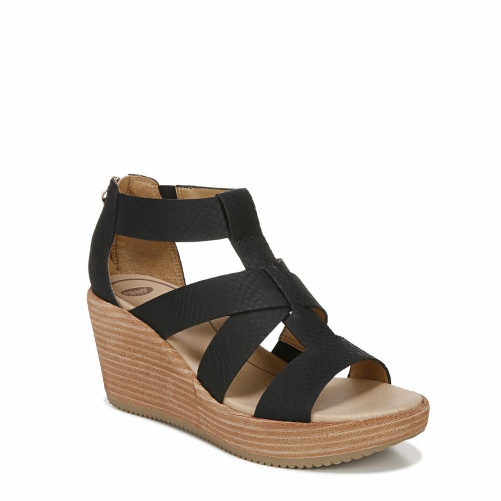 Dr Scholl Women LATER BLACK WEDGE 