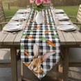 thumbnail image 6 of Easter Bunny Table Runner Linen Burlap Table Runner 70 Inches Long Spring Rabbits Carrots Black Buffalo Plaid Dresser Scarves for Kitchen Island Coffee Dining Party Wedding Holiday Decor 13"x70", 6 of 8