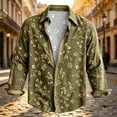 thumbnail image 5 of Men's Boho Floral Print Long Sleeve Shirt 70s Vintage Button Up Shirt Relaxed Fit Holiday Party Wear Shirt, 5 of 5