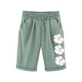 thumbnail image 4 of MIASHUI Shorts pour Filles Enfants Été Mode Décontractée Imprimés Taille Élastique Pantalons, Vert, 3-4 Ans, 4 of 4