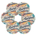thumbnail image 7 of Yayeee 6 PCS Drink Coasters with Holder Set Woven Absorbent Round Tabletop Hot Pad, Yellow Sardines Pattern, 7 of 7