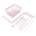thumbnail image 2 of Countertop Fruit Basket Large Capacity Portable Modern Metal Rectangle Basket with Wooden Handle for Gardening Tool Snack Roseate, 2 of 4