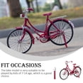thumbnail image 3 of Ounissouiy Modelo de bicicleta de aleación de aluminio para mujer, juguete de simulación portátil ajustable decorativo 1:10 para niños con Juguetes Rojo, 3 of 6