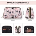 thumbnail image 5 of Gaeub Cat Printed Travel Cosmetic Bag,Makeup Bag, Large Capacity Toiletry Bag for Women, Portable Pouch Make Up Organizer with Zipper and Divider, 5 of 8
