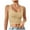 Khaki, variant on Timegard Tank Tops for Women Square Neck Cropped Sleeveless Tee Slim Solid Color Workout Yoga Tops
