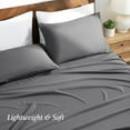 thumbnail image 4 of Ivy Union Microfiber Sheet Set - 4-Pieces - Breathable - Deep Pocket, Queen, Gray, 4 of 10