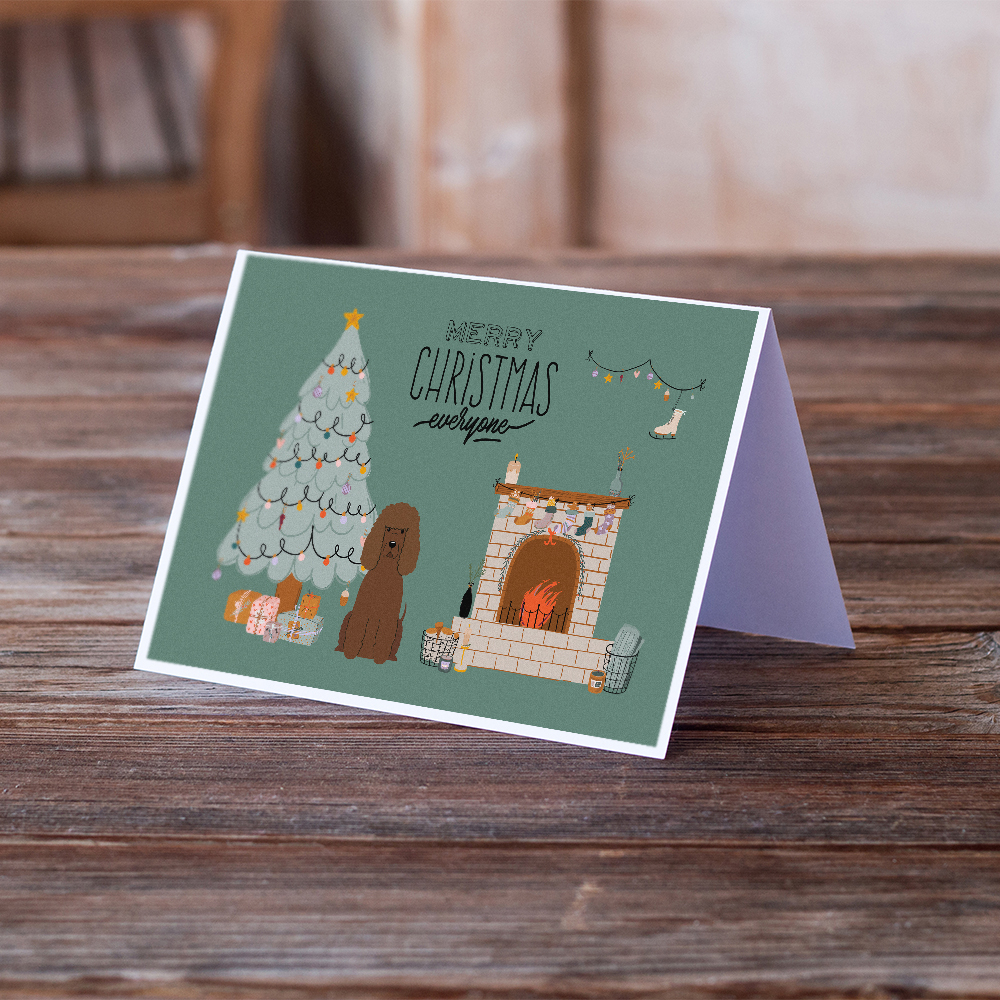 Irish Water Spaniel Christmas Everyone Greeting Cards and Envelopes Pack of 8