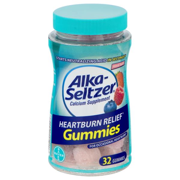 AlkaSeltzer Heartburn Relief Calcium Supplement Gummies Mixed Fruit 32 ct