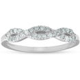 thumbnail image 1 of 1/4ct Infinity Diamond Stackable Women's Wedding Ring 14K White Gold Band, 1 of 4