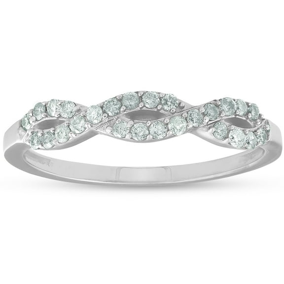 Pompeii 1/4ct Infinity Diamond Stackable Women's Wedding Ring White Gold Band (G/H,I2-I3)