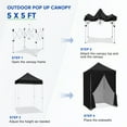 thumbnail image 5 of COOS BAY 5x5 Pop-up Instant Outdoor Canopy with 4 Side Wall Panels, Portable Lightweight Tent with Carry Bag, Black, 5 of 9