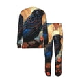 thumbnail image 4 of 2 Pack Men's Pajamas Set Sleepwear Loungewear Pjs Sets with Pockets, Crow And Flowers Raven Moon Art, 4 of 6