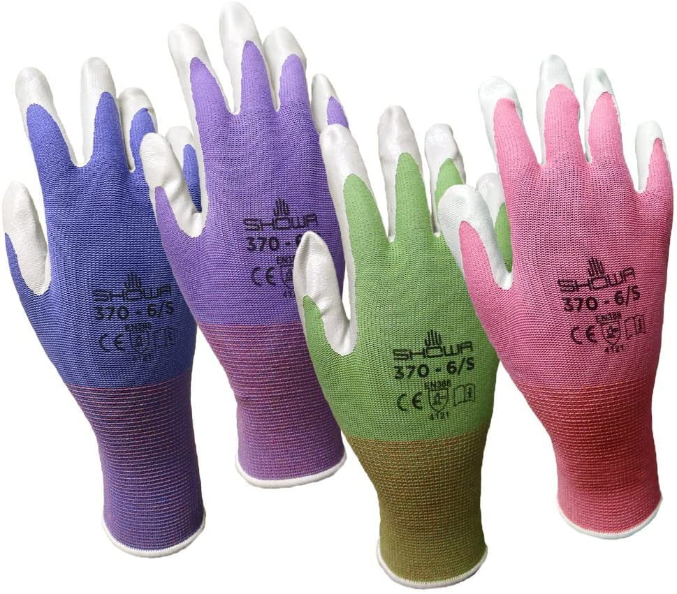 ANY COLOR 6 Pairs Atlas Showa 370 Nitrile Gloves Garden Work Paint Landscaping 