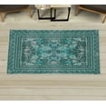 thumbnail image 1 of Oriental Decorative Rug, Bohemian Asian Culture Flowers Folk Artwork Traditional Floral Design, Quality Carpet for Bedroom Dorm and Living Room, 6 Sizes, Dark Seafoam, by Ambesonne, 1 of 1