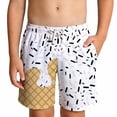 thumbnail image 2 of WhouRiu Boys Summer Casual Shorts Ice Cream Print Drawstring Waist Baggy Beach Shorts 2-14 Years, 2 of 5