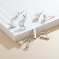 thumbnail image 7 of 925 Sterling Silver Bar Stud Earring for Women Hypoallergenic Jewelry | 14K White Gold Plated Silver Bar Earrings, 7 of 7