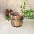thumbnail image 6 of Necvior Plant Pots Wood Barrels Planter Indoor Outdoor Flower Pots Container Decorations for Garden Farmhouses Home Small Bucket, 6 of 15