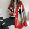 thumbnail image 4 of GPOECD Women's Cardigan Sweaters 2025 Fall Oversized Open Front Button V Neck Lightweight Cardigans Knit Outerwear Red,One Size, 4 of 8