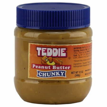 Teddie  Peanut Butter, Chunky 12 Ounce Jar (Best Chunky Peanut Butter)