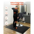 thumbnail image 2 of VEVOR Salon Mat for Hair Stylist, 3 x 5 FT Rectangle Salon Chair Mat Anti Fatigue, 7/8" Thickened PVC + PU Barber Shop Floor Mat with Round Cut Out, Anti-Trip Beveled Edges & Non-slip Bottom, 2 of 9