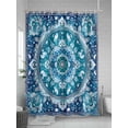 thumbnail image 5 of Boho Retro Shower Curtain, Ethnic Tribal Floral Pattern Bathroom Decor Curtains Set with Hooks, Turquoise Teal Waterproof Fabric Home Accessories， 72 X 84 Inch Extra Long, 5 of 6