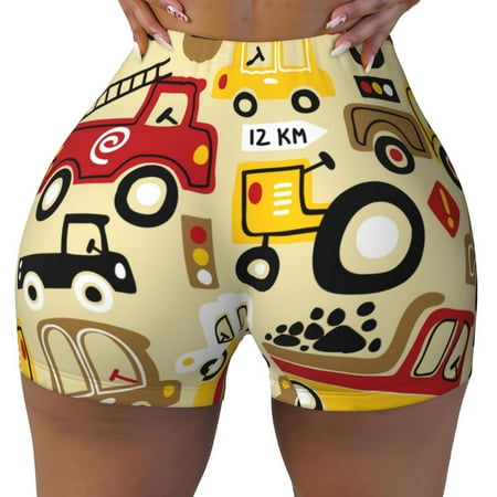 Workout Shorts Women  Vehicles Biker Shorts for Women Running Gym Spandex Shorts Tummy Control