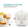 thumbnail image 3 of Elite Gourmet EGC-007## Rapid Egg Cooker, 7 Easy-To-Peel, Hard, Medium, Soft Boiled Eggs, Poacher, Omelet Maker, Auto Shut-Off, Alarm, 16-Recipe Booklet, BPA-Free, White, 3 of 11