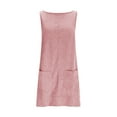 thumbnail image 3 of FRSASU Summer Dress for Women Fashion Corduroy Dress Casual Solid Color Round Neck Sleeveless Tank Dress Pink L, 3 of 5