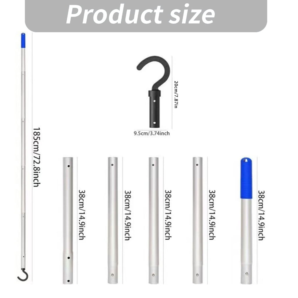 Miiottaa Extendable Robotic Pool Cleaner Hook with Swimming Pool Poles Aluminum Alloy Rod