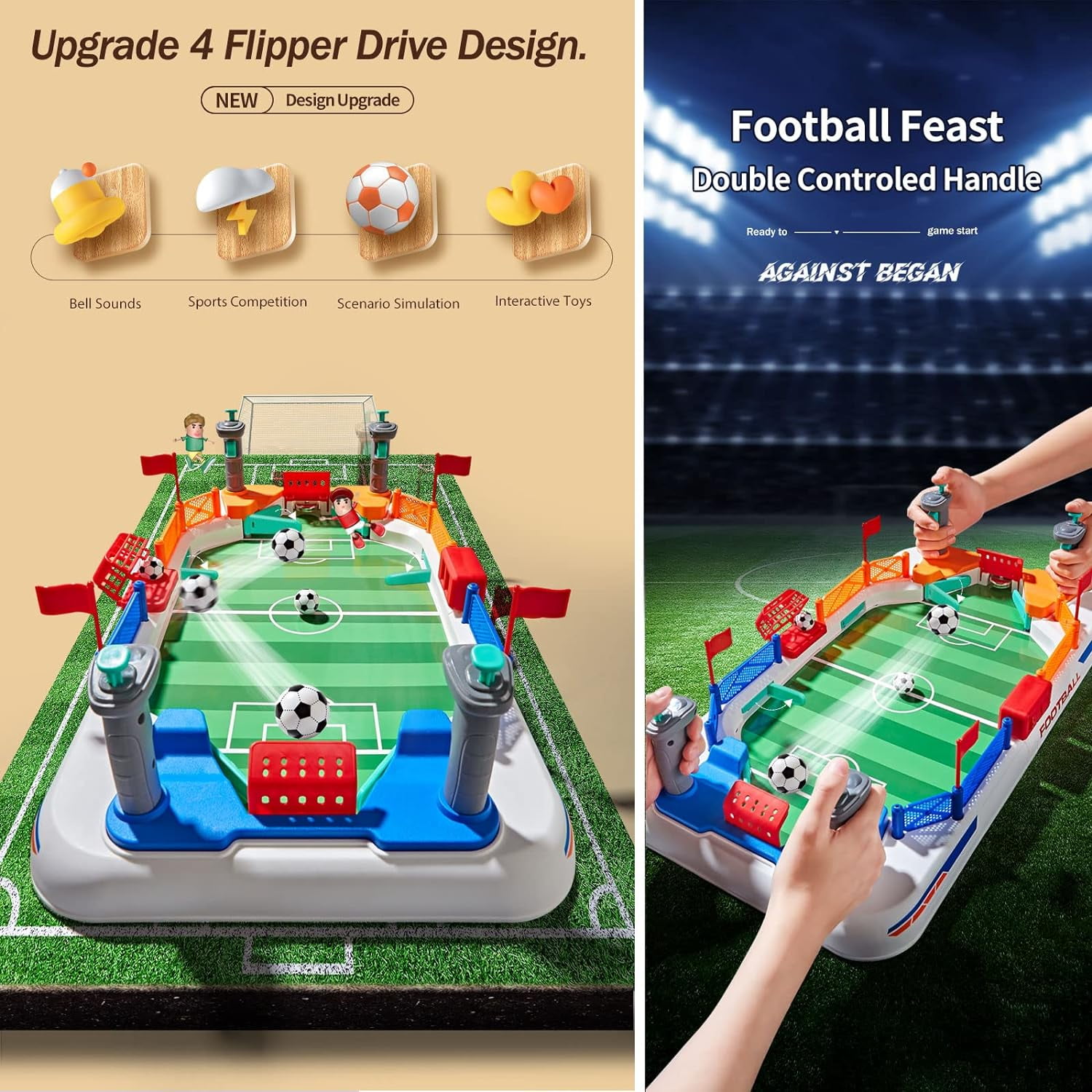 LINXUXIE Mini Soccer Table Game Set, Football Games Board for Indoor & Outdoor, Birthday Gifts for 3-5 5-8 8-12 Year Old