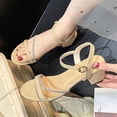 thumbnail image 5 of ShiShine Women's Chunky High Heel Sandal Ankle Strap Open Toe Dress Shoes Bridesmaid Wedding Block High Heels, 5 of 9
