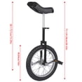 thumbnail image 5 of Height Adjustable Unicycle, 16 Inch Wheel Monocycle for Balance Exercise, Easy Assembly Singe Wheel Cycle for Circus Performance, Outdoor Fitness (Black), 5 of 9