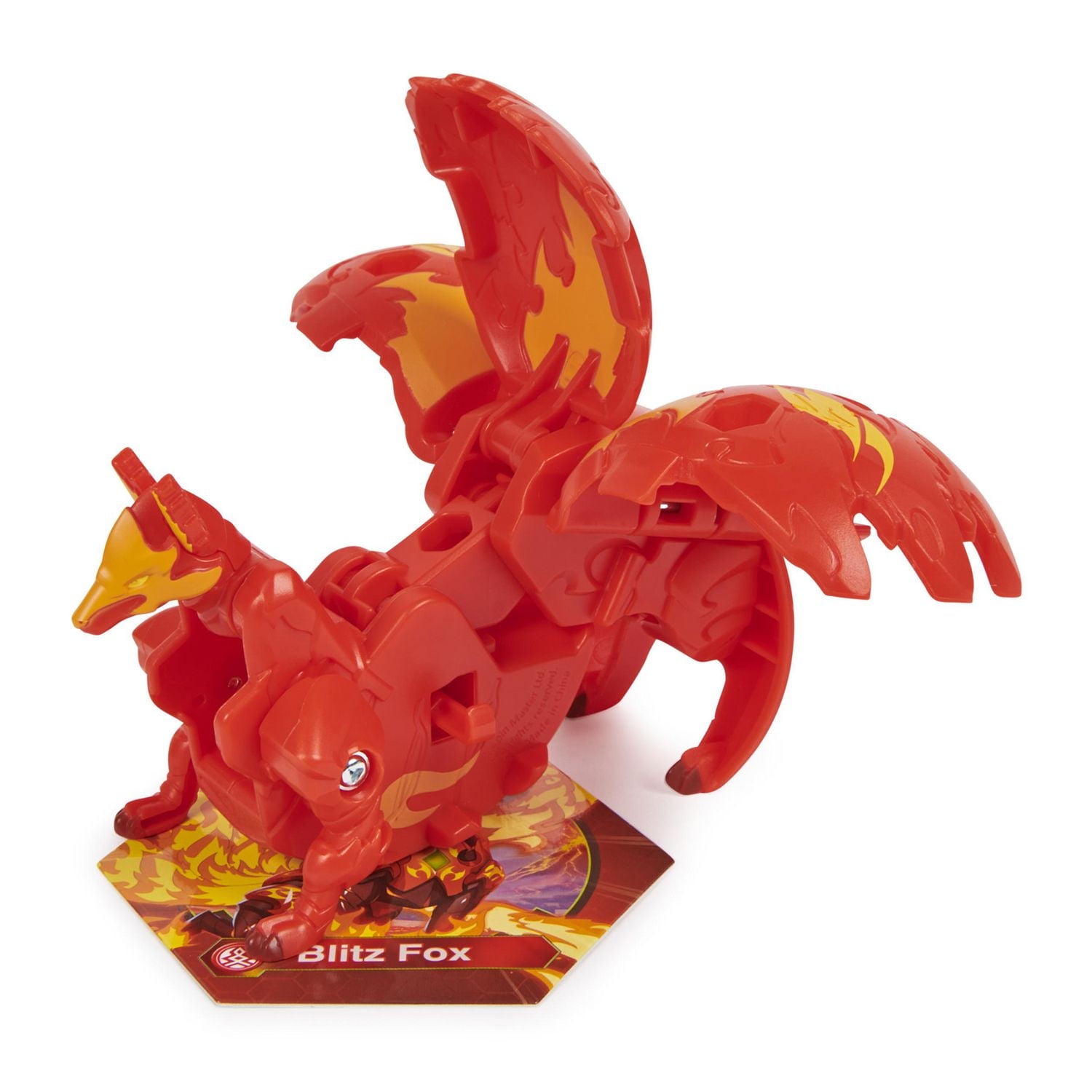 Bakugan Evolutions Deka, Blitz Fox, Figurine Jumbo articulée transformable à collectionner et carte à échanger, jouets pour garçons, à partir de 6 ans