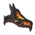 thumbnail image 5 of Adorno de madera tallada con luz, artesanías de animales talladas en madera 3D con luces para decoraciones de Halloween, cuervo, 5 of 5