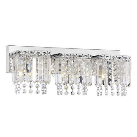 Eurofase Lighting Crystal Sconce - The Lighting Store Evelyn 3-light Crystal Strand Wall Sconce in Chrome Finish