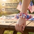 thumbnail image 2 of Tumao 4th of July Accessories USA Patriotic Bracelets for Women Mens USA Red Blue White Beads Stretch Bracelet Set Patriotic 4th of July Independence Day, 2 of 7