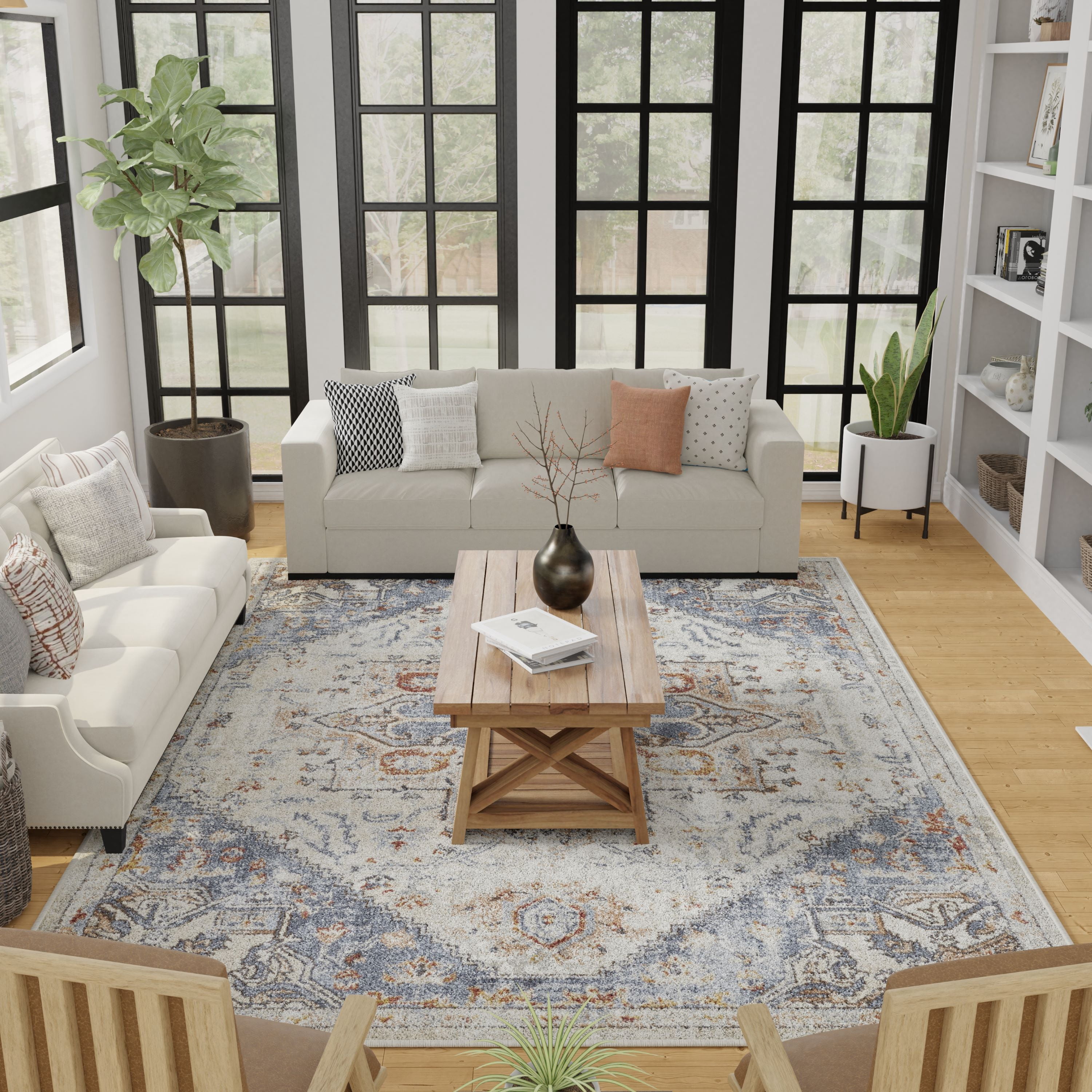 Loomaknoti Alsbrooke Obinda 4' x 6' Beige Oriental Indoor Polypropylene Area Rug