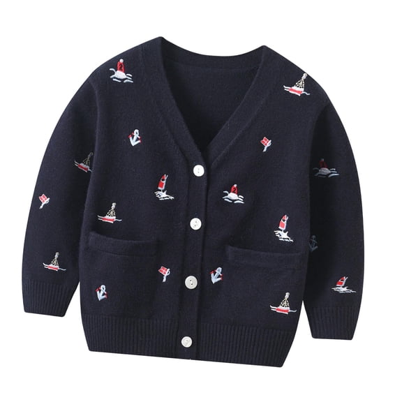 Suéter Tipo Cárdigan Strade Fareast Limited para Niños con Cuello en V Altura 73cm
