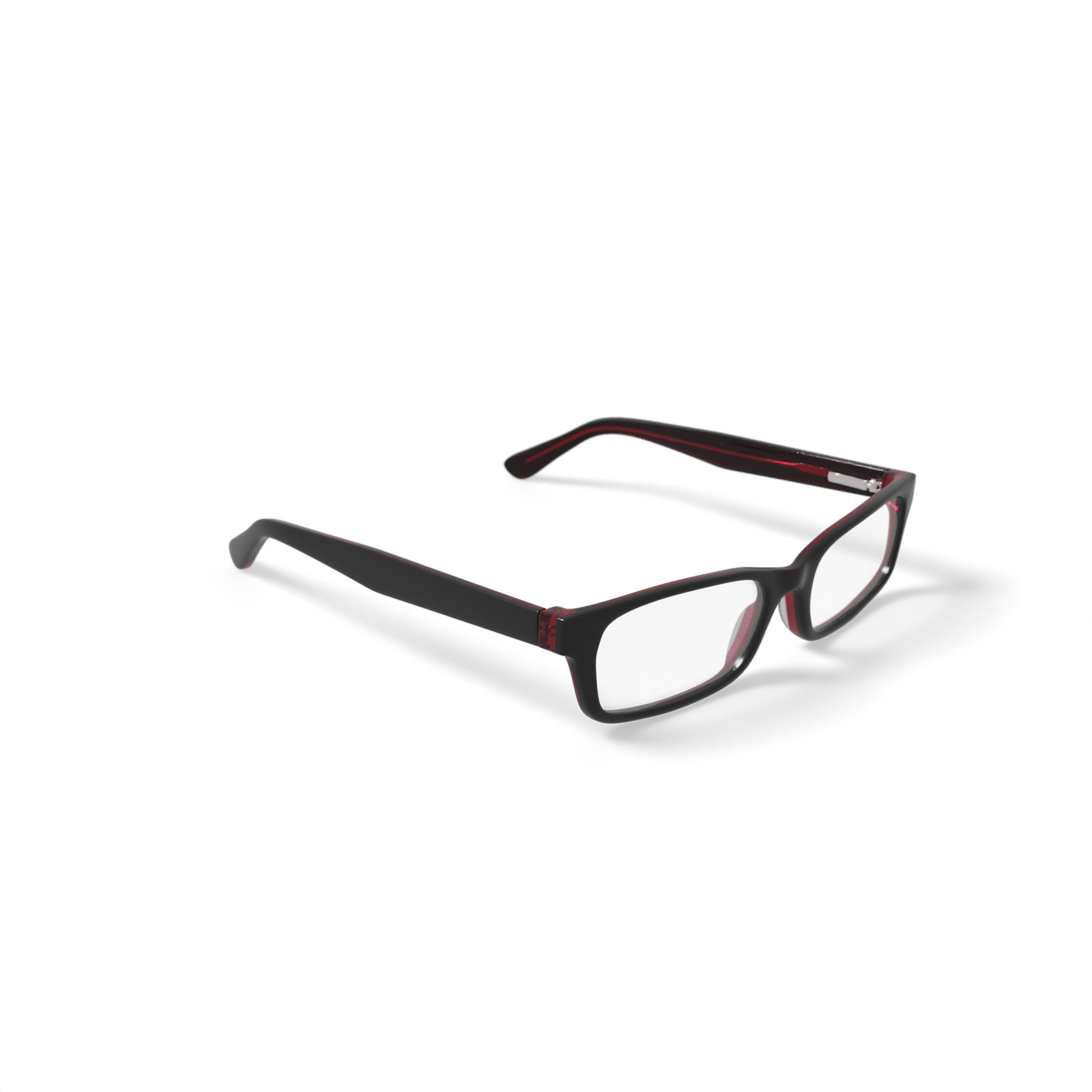 Walmart Youth FM17111 Rectangular Prescription Eyeglasses with Case, Black/Red