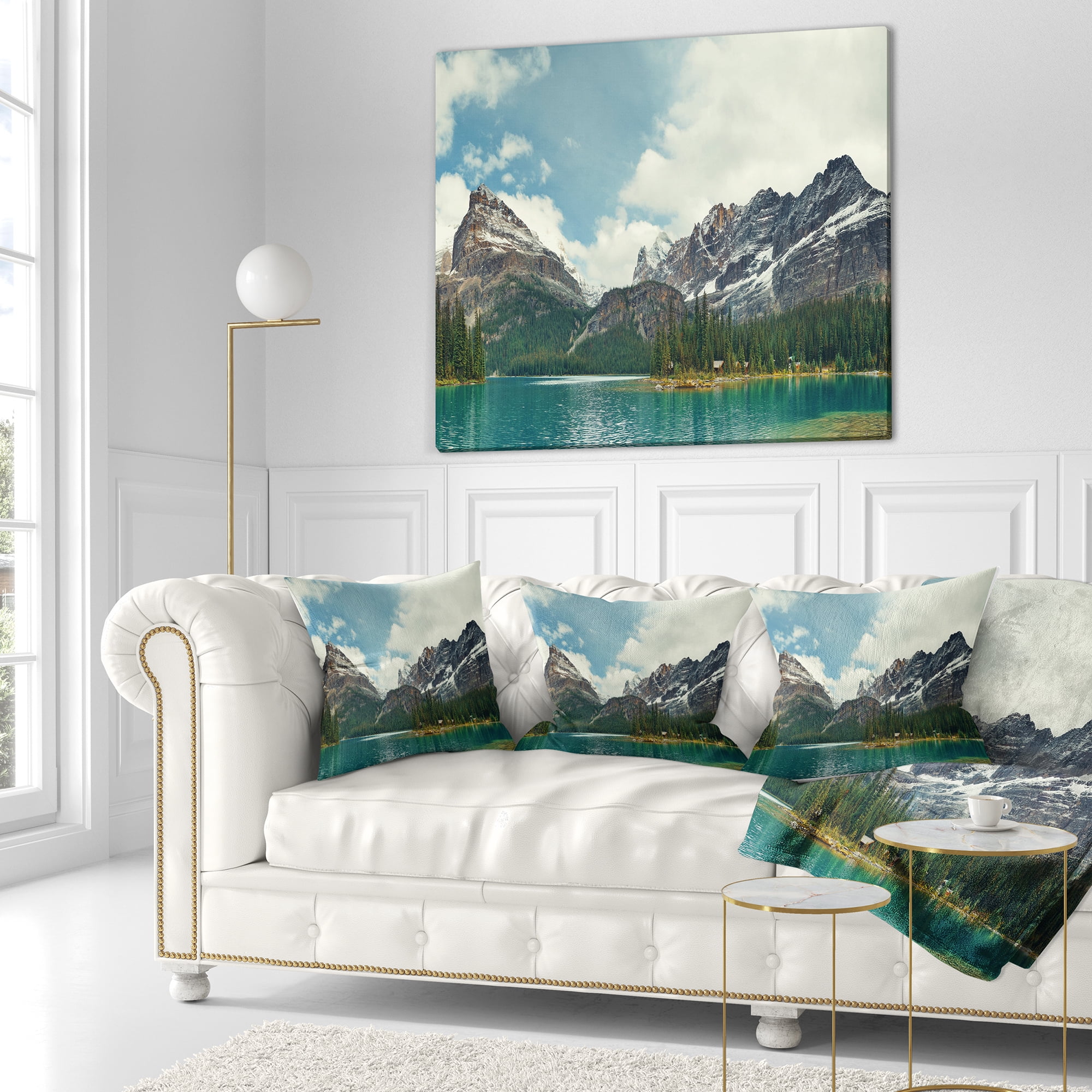 Designart Yoho National Park Panorama - Landscape Printed Throw Pillow - 18x18