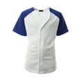 thumbnail image 3 of Ma Croix Men's Hip Hop Baseball Tee Button Down Street Inspired Sport Fit Two Tone Raglan Jersey, 3 of 7