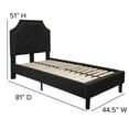 thumbnail image 6 of Twin Size Arched Tufted Upholstered Platform Bed in Black Fabric, 6 of 12