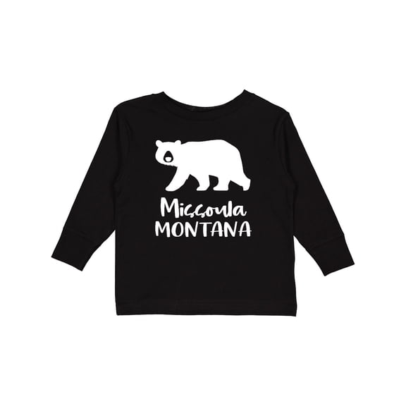 Inktastic Missoula, Montana White Bear Silhouette Boys or Girls Long Sleeve Toddler T-Shirt