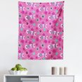 thumbnail image 1 of Feminine Tapestry, Cutie Lettering with Crown Pattern and Flower Silhouette Art Illustration, Fabric Wall Hanging Decor for Bedroom Living Room Dorm, 5 Sizes, Fuchsia, by Ambesonne, 1 of 1